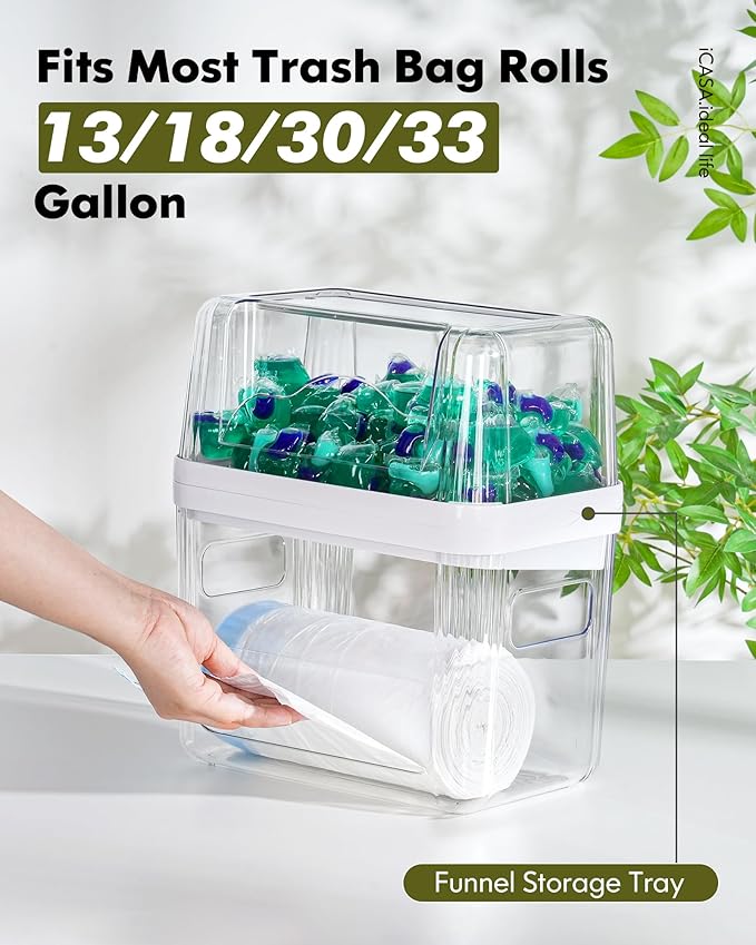 Trash Bag Dispenser Dishwasher Pod Organizer, 3 in 1 Grocery Garbage Bags - Image 4