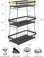 2 Tier Large Fruit Basket for Kitchen Counter - Image 2