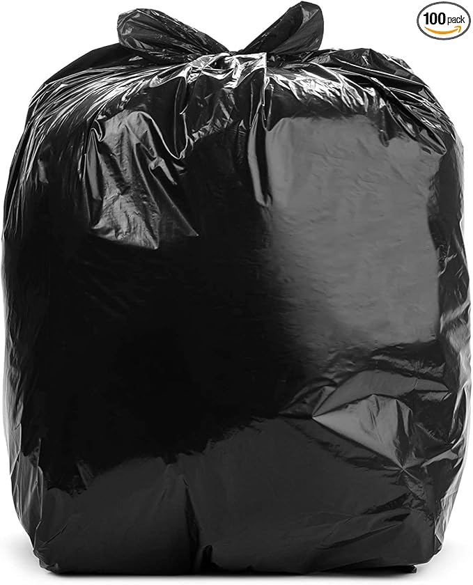Aluf Plastics 45 Gallon 2 MIL Black Heavy Duty Trash Bags by AlufPlastics