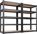 Set of 2 71"H Garage Shelving-5 Tier Garage Storage Shelves,Adjustable Heavy Duty Metal Shelving Unit and Storage Large Rack,Utility Steel Shelf For Warehouse Industrial Pantry Basement 71"x32"x14" by Unknown
