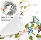 Tarity Rose Peony Poppy Hummingbirds Dish Drying Mat - Image 2