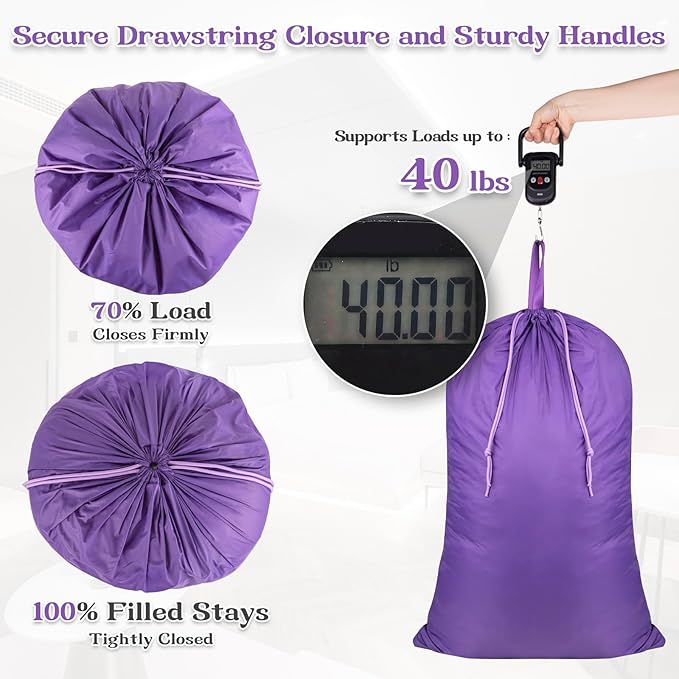 Heavy Duty Laundry Bag with Handles, Extra Large Drawstring Bag, Laundry Hamper - Image 4