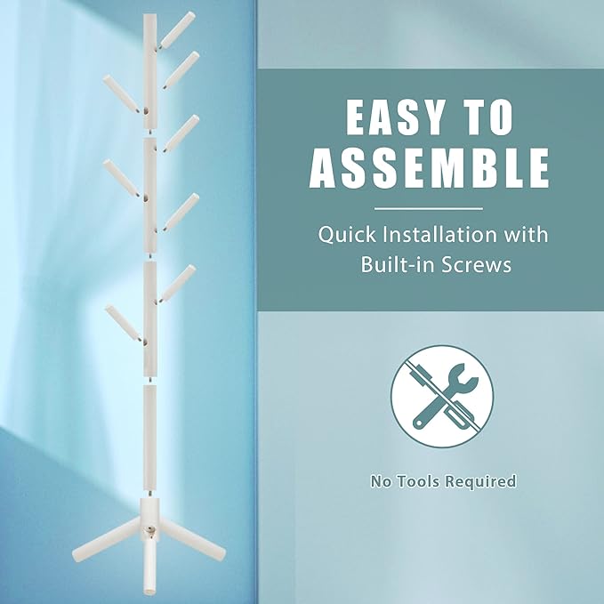 Haddockway Wooden Coat Rack Stand - Image 4