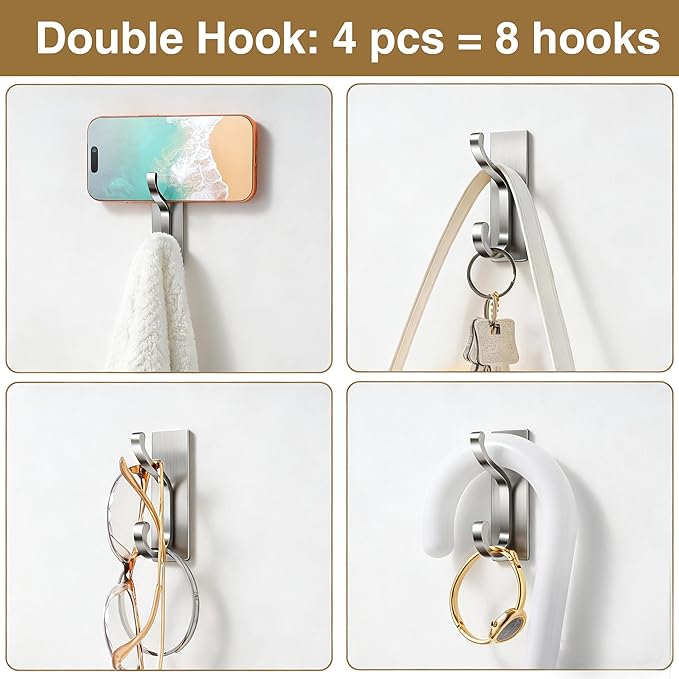 pickpiff Wall Hooks with Adhesive Strip- Easy to Remove, No Residue, Strong - Image 6