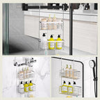 DELLAN Hanging Shower Organizer, 2-Tier Shower Rack - Image 6