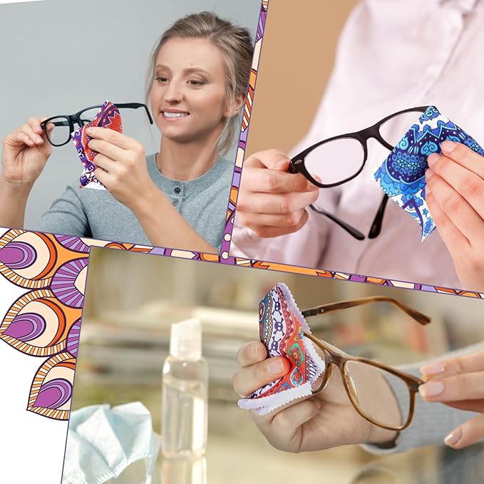 24 Pcs Mandala Eyeglasses Cleaning Cloths Microfiber Lens Cleaning Cloths Soft - Image 5