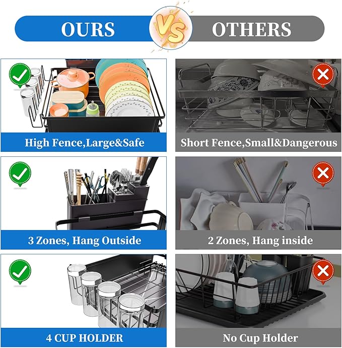 Simple Trending Dish Drying Rack, Dish Drainer - Image 5