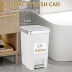 Small Bathroom Trash Can with Lid and 3 Rolls Trash Bags, Step Pedal - Image 7