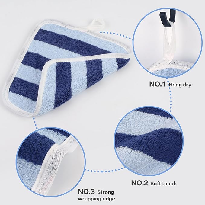SINLAND Microfiber Facial Cloths Fast Drying Washcloth 8inch x 8inch Absorbent - Image 3