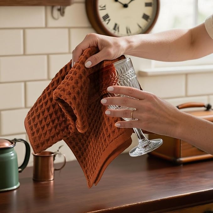 Jacquotha Waffle Hand Towels for Bathroom Kitchen Decor 2-Piece – Cotton Quick - Image 9