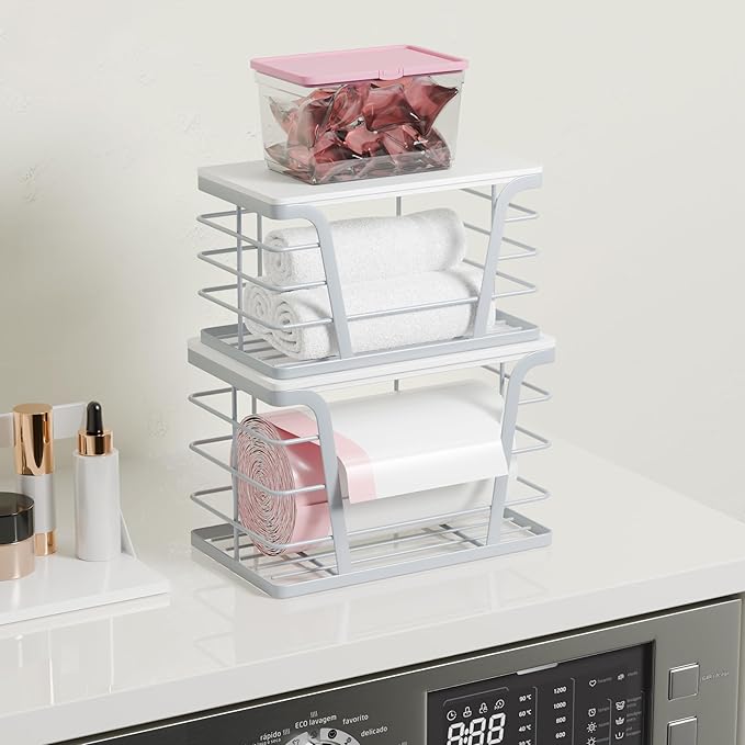 2 Pack Gray Trash Bag Organizer - Image 3