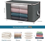 Large Storage Bags, 8 Pack Clothes Storage Bins Foldable Closet Organizers - Image 2