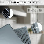 Extra Thick Silicone Dish Drying Mat 16"x12", grooves deeper – Quick Dry - Image 5
