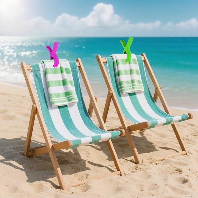 Beach Towel Clips for Beach Chairs Cruise, Strong Grip Clothes Pins Non-Slip - Image 9