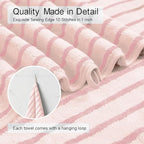 Oliven 8 Pcs Pink Cabana Stripe Large Bath Towels Set Oversized Bath Sheet-2 - Image 6