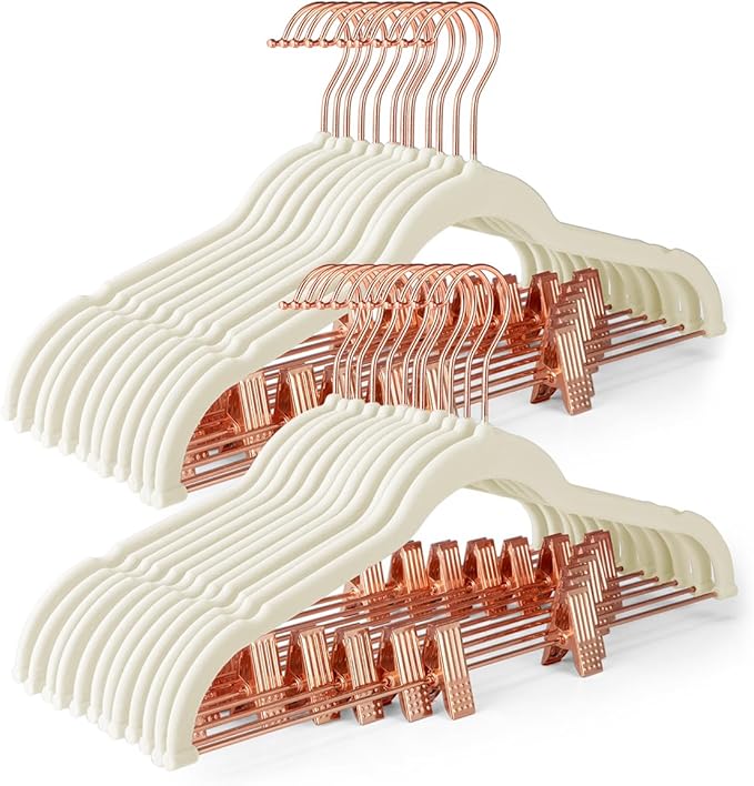 HOUSE DAY Velvet Skirt Hangers 24 Pack, Non Slip Pants Hangers by HOUSEDAY