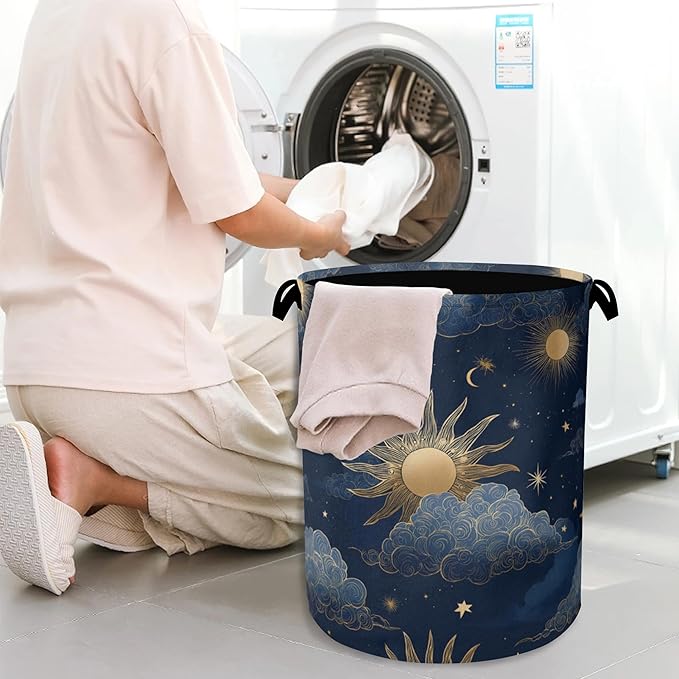 Sun Moon Stars Laundry Basket, Oxford Cloth Laundry Hamper - Image 7