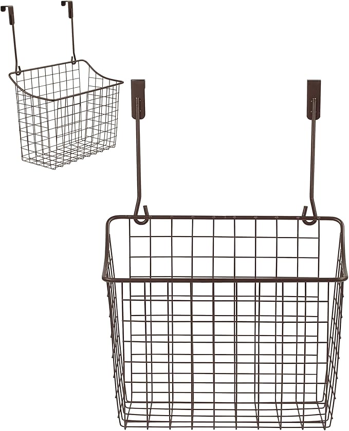 Spectrum Large Over Cabinet Door Organizer Bronze Wire Storage Basket by Spectrum