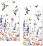 Watercolor Wildflower Floral Hand Towels by qiuhuang