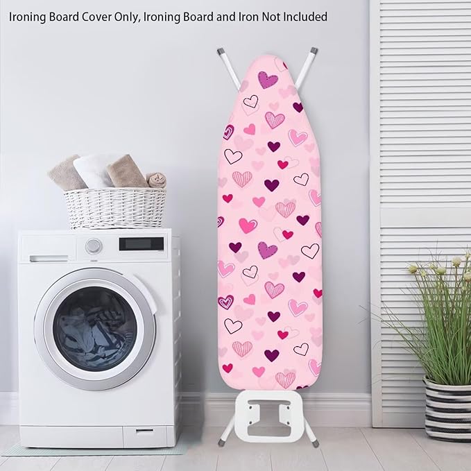 Pink Hearts Ironing Board Cover Soft Stain Resistant Ironing Board Cover - Image 3