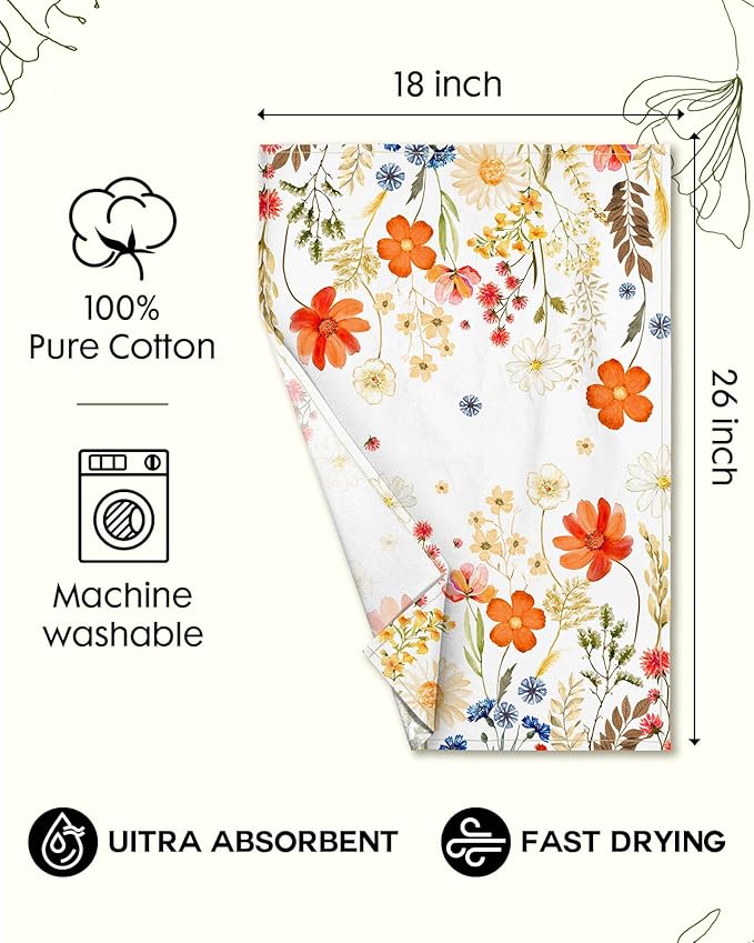 Flour Sack Kitchen Towels Set of 2-18x26 Cotton Dish Towels - Image 5