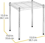 Xcity Storage Shelves, 1 Tier Heavy Duty Metal Shelving Unit, 350 LBS Capacity Adjustable Steel Wire Shelf Organizer for Pantry, Kitchen, Garage, 14" D x 14" W x 15" H, Chrome - Image 3