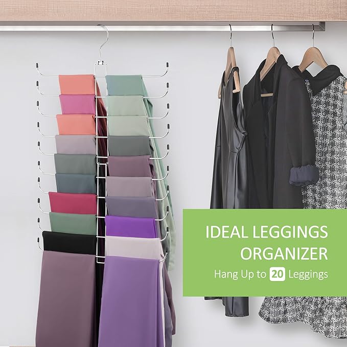 2 Pack Leggings Hangers for Closet, Metal Yoga Pant Legging Organizer Holds 40 - Image 2