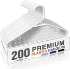 HOUSE DAY 200 Pack Plastic Clothes Hangers, Commercial Bulk Shipment by HOUSEDAY