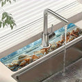 Beach Sink Splash Guard Shells Starfish Waves Faucet Absorbing Mat Fast Drying by Unknown