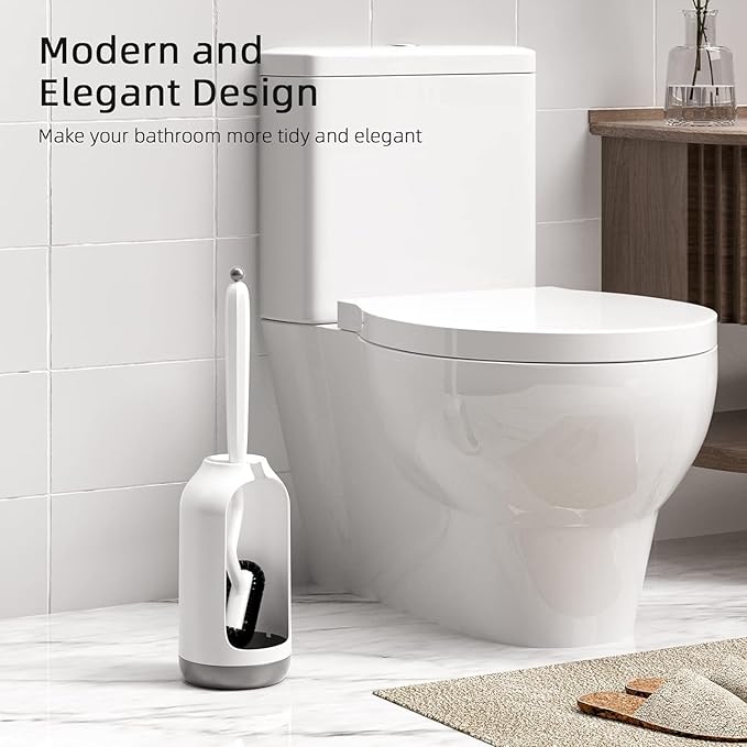 HAMITOR Toilet Bowl Brush Holder Set: 3 Pack Bathroom Deep Cleaning Toilet - Image 6
