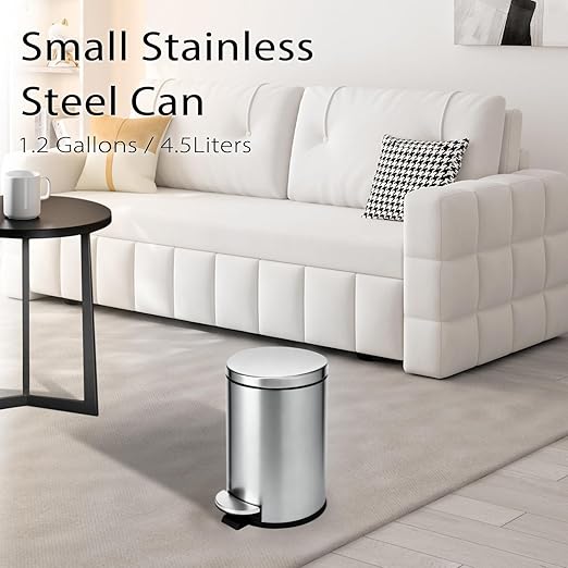 TIPGO Small Trash Can with Lid Soft Close, 4.5 Liters / 1.2 Gallon Bathroom - Image 6