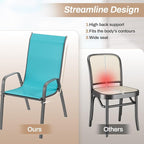 TLSUNNY Patio Chairs, Stackable Textilene Outdoor Dining Furniture for All Weather, with 17.7″ Wide Seat & Metal Frame, for Garden, Backyard, Deck, Restaurant, Poolside (6, Turquoise Blue, 24.6″) - Image 8