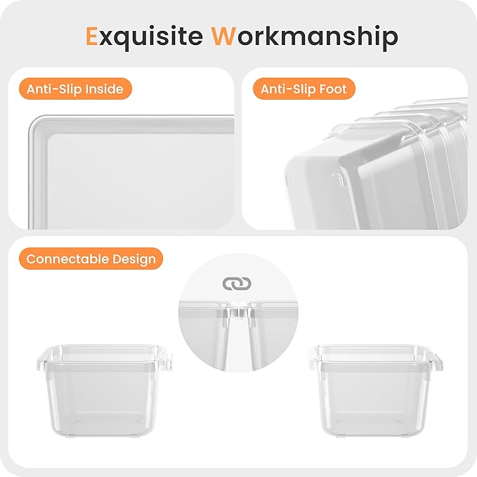 A-LuGei 【46PCS & 5Sizes】 Clear Drawer Organizer, 【Hold 277 Items】 Makeup - Image 6