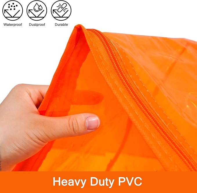Vieshful Orange 40L Clear Clothes Storage Bag Colorful Clothes Organizer - Image 3