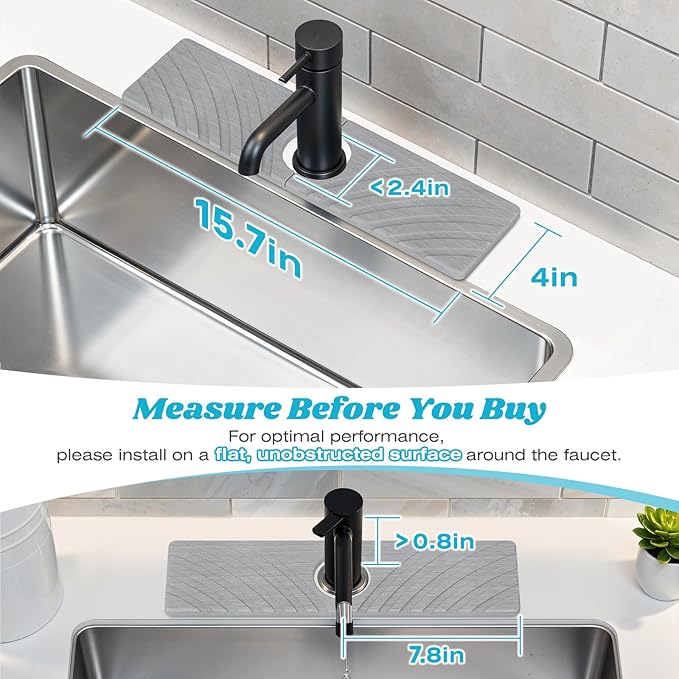 Stone Faucet Mat for Kitchen Sink - Image 2