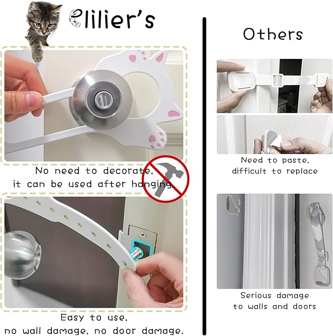 Cat Door Latch Holder, 【8 Adjustable Sizes】 Stronger Flex Cat Door Stopper - Image 5