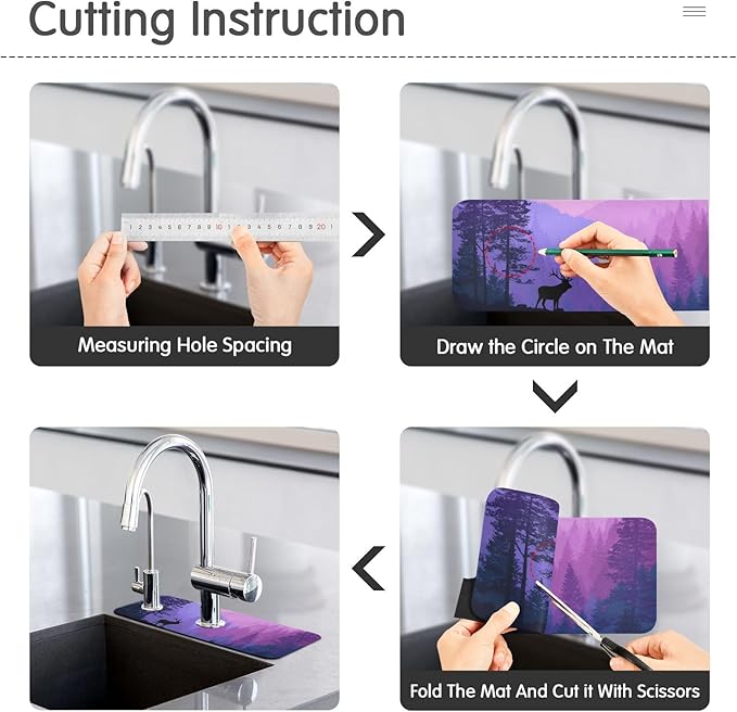 Kitchen Sink Splash Guard 2 PCS 14.7 Inch Sink Faucet Mat Splash Guard - Image 4