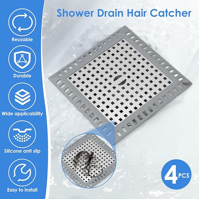 Drain Hair Filter Mesh Tub Drain Protector Anti Slip Sink Hair Stopper - Image 3