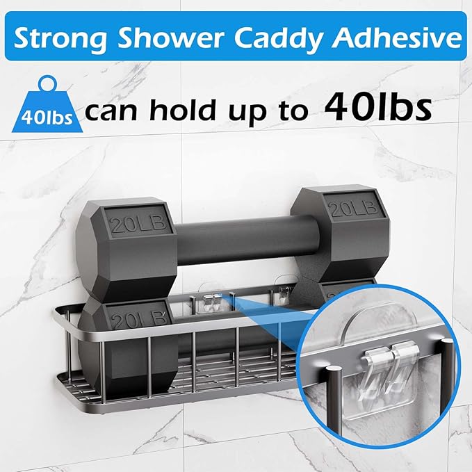 Lsnisni 3 Pack Shower Caddy Adhesive Replacement, Shower Adhesive Strips - Image 3