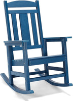 LUE BONA Outdoor Rocking Chairs Set of 4, Weather Resistant HDPS Poly Rocker Chairs, 350lb Heavy Duty, Oversized Porch Rocker for Adult, High Back Smooth Rocking for Outdoor & Indoor, Blue - Image 8