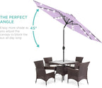 Best Choice Products 10ft Solar Polyester LED Lighted Patio Umbrella w/Tilt Adjustment and UV-Resistant Fabric - Image 2