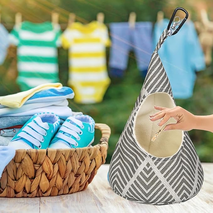 Conical Peg Bag for Storage, Hanging Peg Bag, Storage Peg Holder Sliding on - Image 2