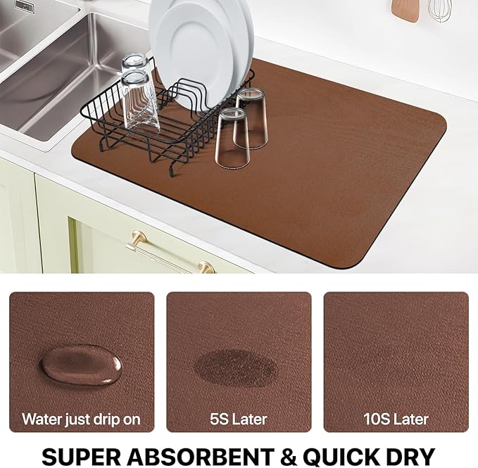 Dish Drying Mat for Kitchen Counter, Coffee Mat - Image 2