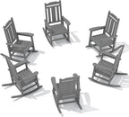 SERWALL Outdoor Rocking Chair Set of 6, Patio Rocking Chair Sets, HDPE Rocking Chair for Adults, Gray by SERWALL