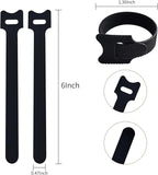100 PCS 6 Inches Black Reusable Cable Ties, Adjustable Cord Straps, Cable - Image 2