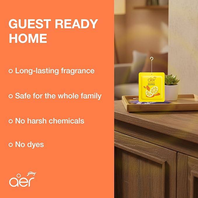 Godrej Ezee Aer Power Pocket Bright Tangy Delight Bathroom Fragrance 10 g - Image 2