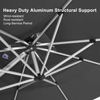 PURPLE LEAF 12 Feet Double Top Deluxe Square Patio Umbrella Offset Hanging Umbrella Cantilever Outdoor Market Garden Umbrella, Grey - Image 3