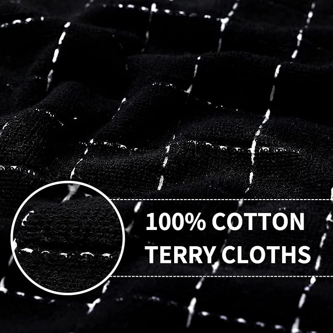 Homaxy 100% Cotton Terry Kitchen Towels, Checkered Designed, Soft and Super - Image 2