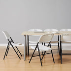 Amazon Basics Sturdy Foldable Plastic Chair, Portable, 350-Pound Capacity, White, 6-Pack - Image 2