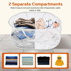Durable Collapsible Foldable Mesh Pop Up Laundry Basket, 2 Compartments Easy to - Image 3